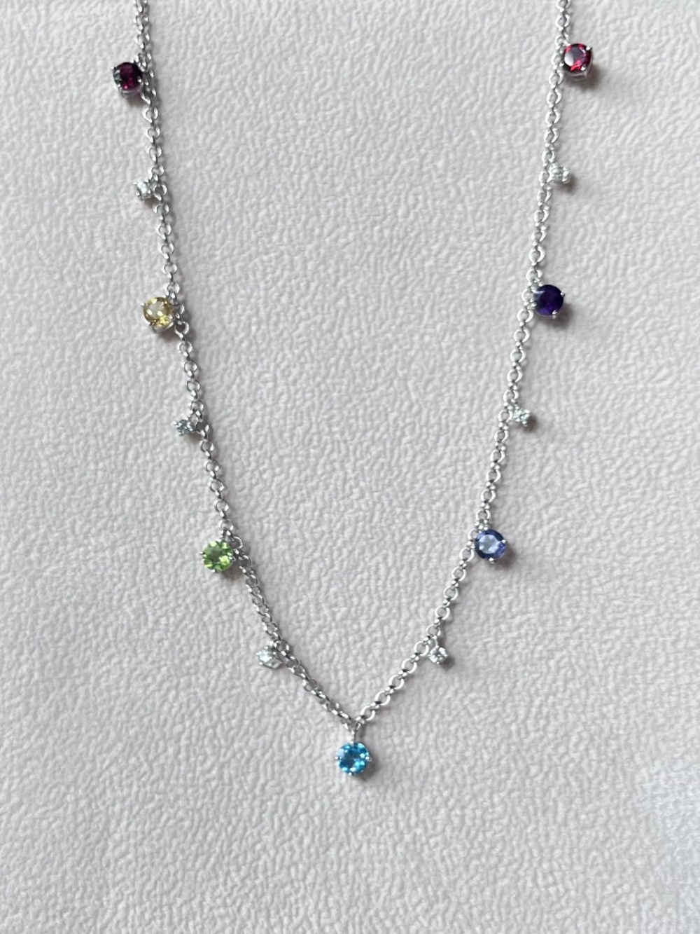 N054 | Genuine Multi-Gemstone Charm Necklace